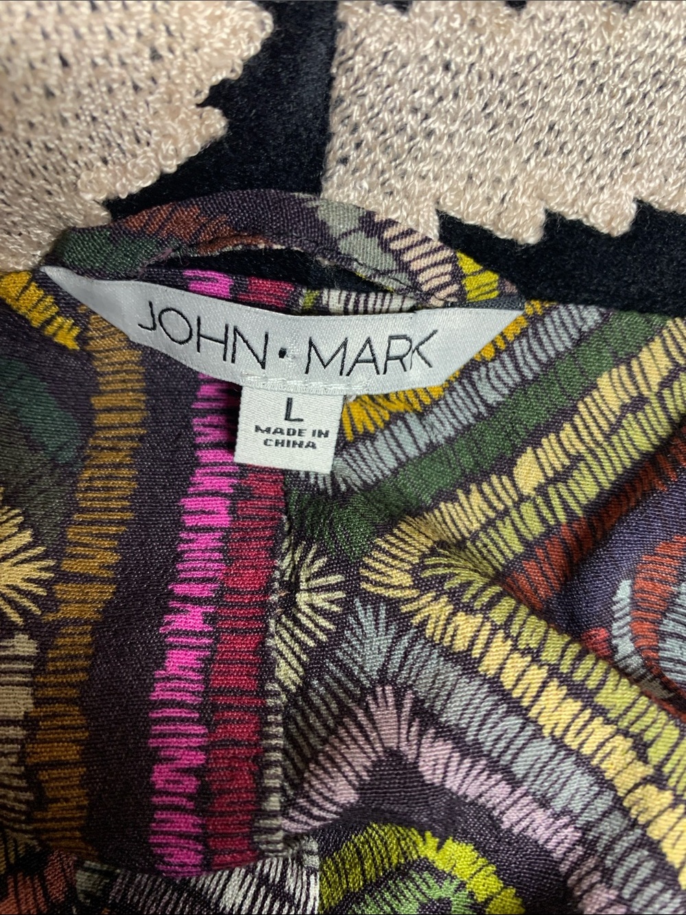 John Mark Velvet Black Cream Boho Jacket Size L - Picture 4 of 8